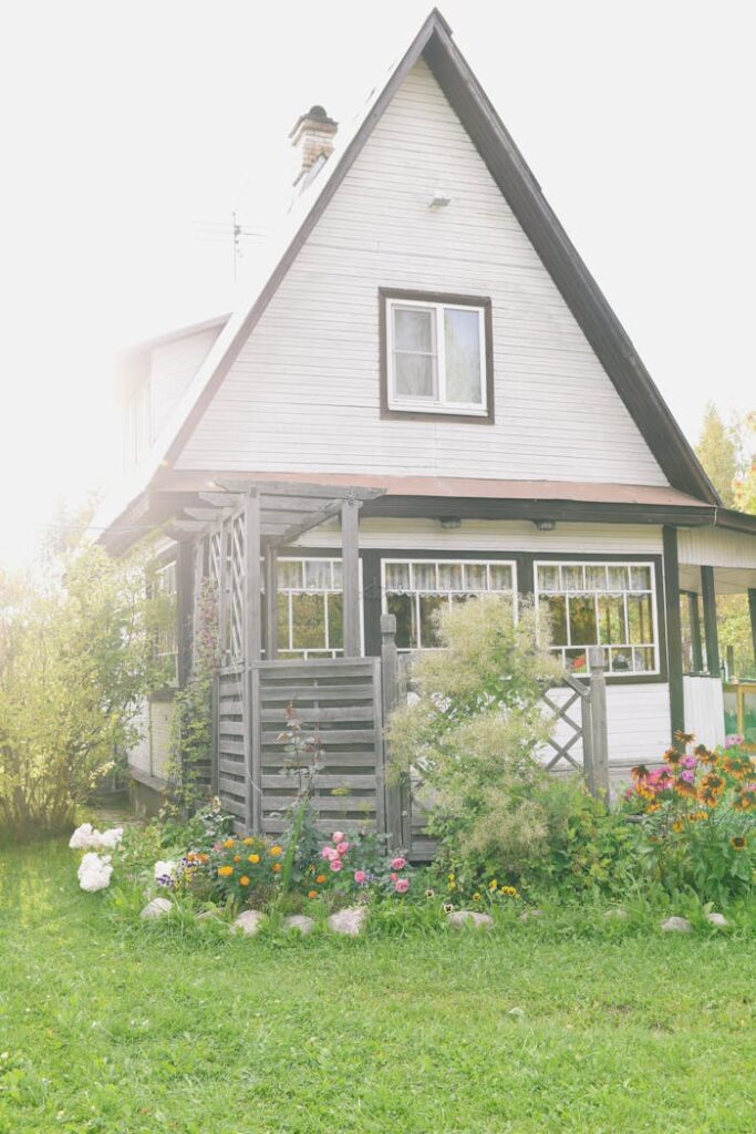 pexels-photo-4450329-1 Exterior of cozy rural wooden cottage
